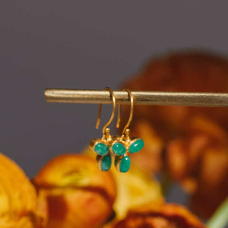 Fine Chrysoprase Floret Earrings