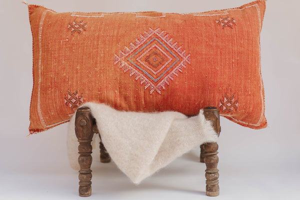 Vintage Saharan Sabra Silk Pillows - Large Rectangle (Carnelian)