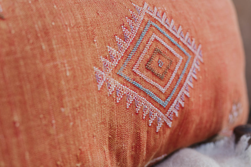 Vintage Saharan Sabra Silk Pillows - Large Rectangle (Carnelian)