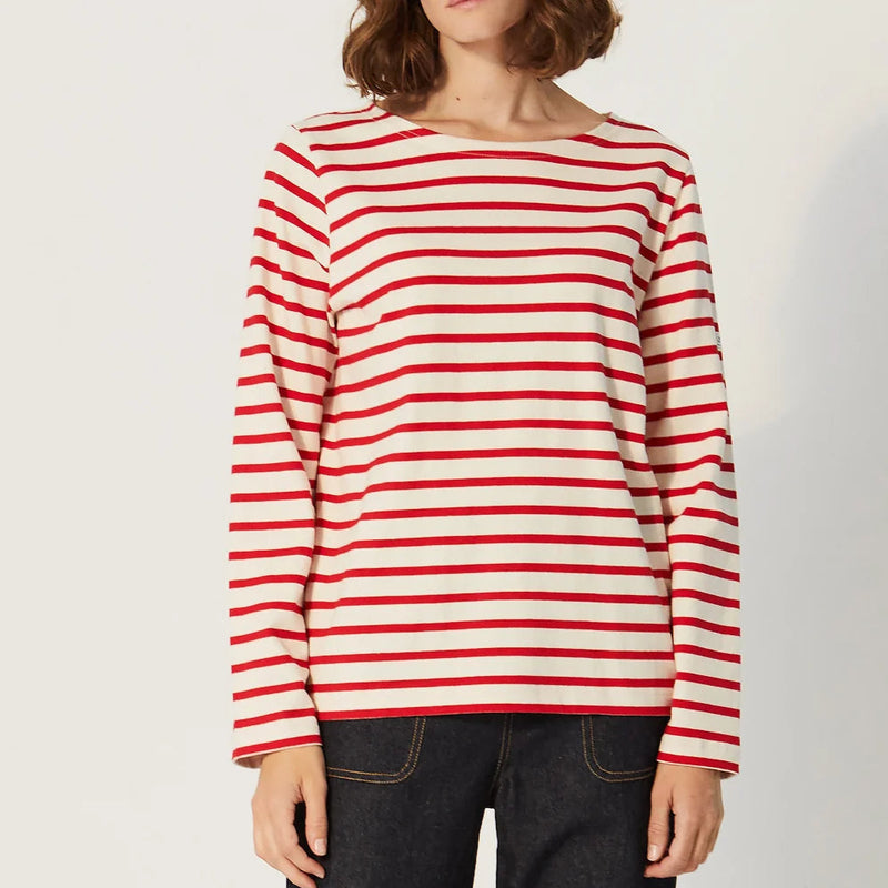 Le Mont Saint Michel French red Breton striped cotton Tilda Long Sleeve T-shirt  mariniere top Sowa Boston gift shop fashion boutique store