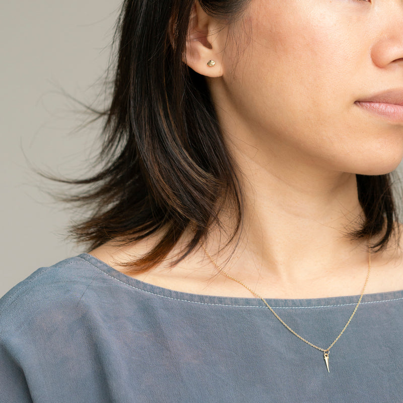 Thicket jewelry Gold Ocean Pebble Stud earrings 14k recycled gold handmade in Portland Maine New England shop Boston sowa gift store boutique
