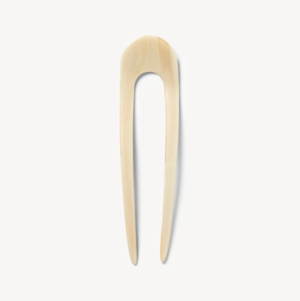 A classic French hair pin, hand-sculpted in fine Italian acetate. Recommended for all hair textures.

