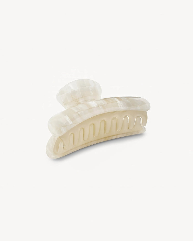 Machete Grande large hair claw clip white shell Italian acetate Made in Italy boutique boston sowa gift shop

