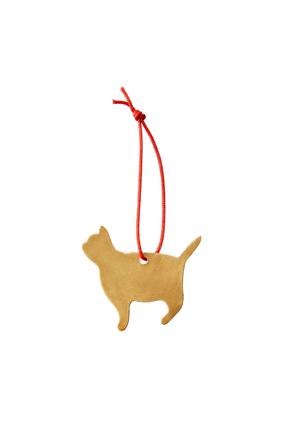 Fog Linen brass cat ornament. Shop sowa boston gift store 