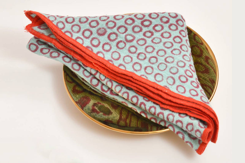 punjabi block print napkins handmade kitchen tea towel napkins set shop boston sowa boutique homeware home decor gift store