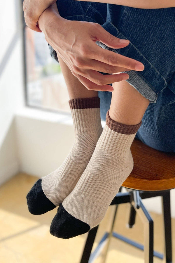 Le Bon Shoppe Color Block Girlfriend Socks LBlack Coffee