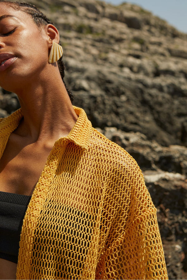 Ma Poesie Andrew oracle Beach Cotton coverup button up sheer knit shop Boston summer fashion boutique