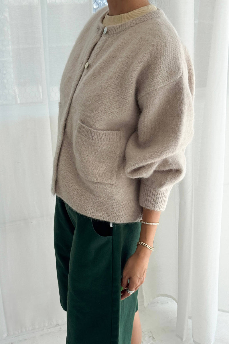 Le Bon Amélie Alpaca Cardigan - Smoke