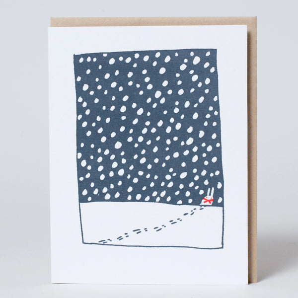 Snowy Walk Holiday Letterpress Card