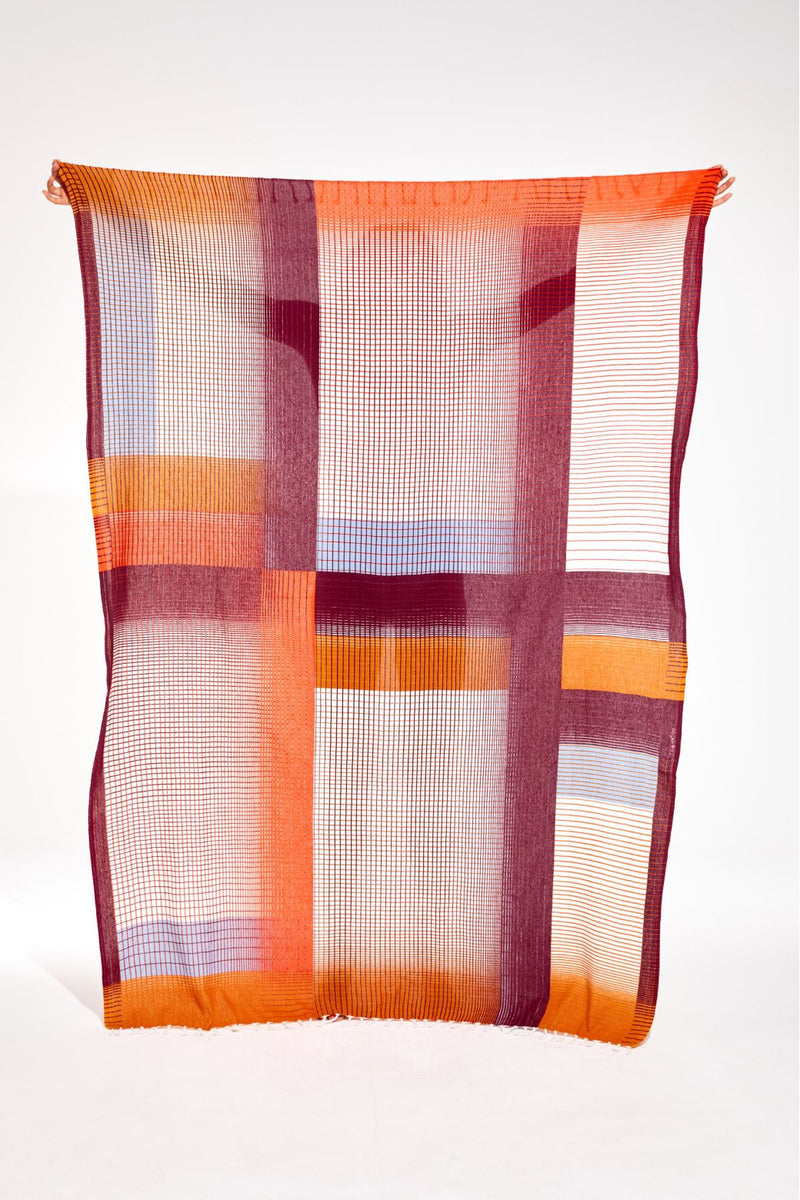 Ma Poesie Echo Burgundy Large Beach Towel or Throw