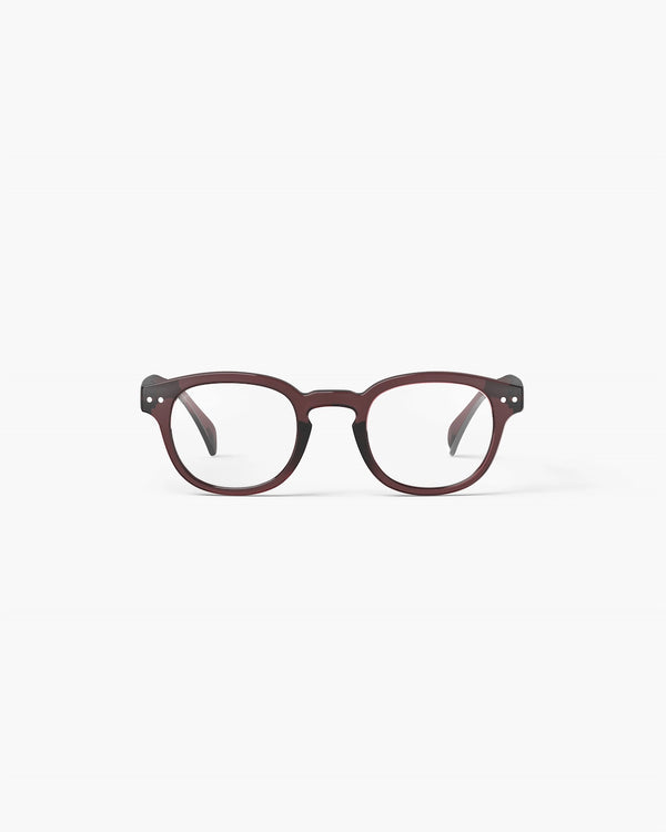 Brown eyeglasses on a white background