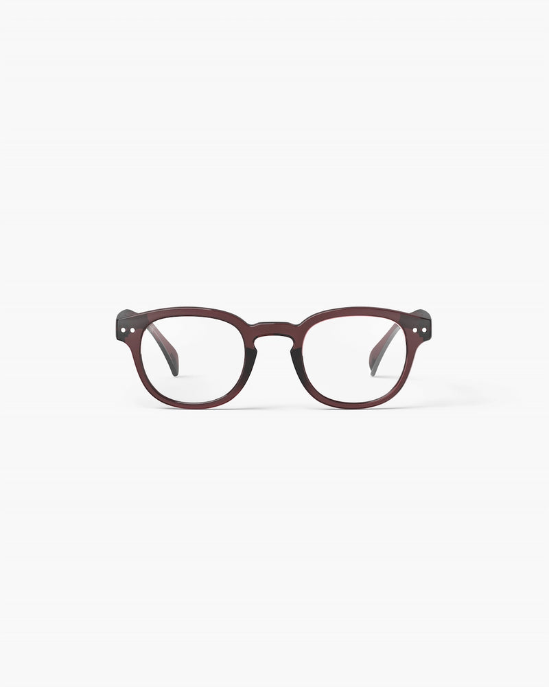 Brown eyeglasses on a white background