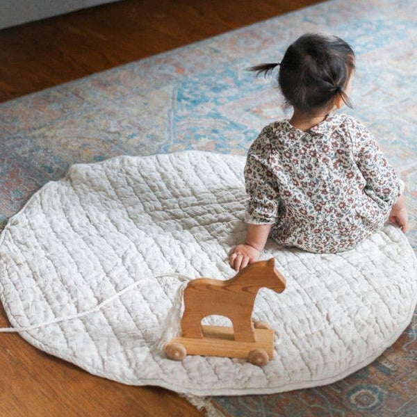 Baby quilted linen play mat sowa boston small business gift shop boutique store