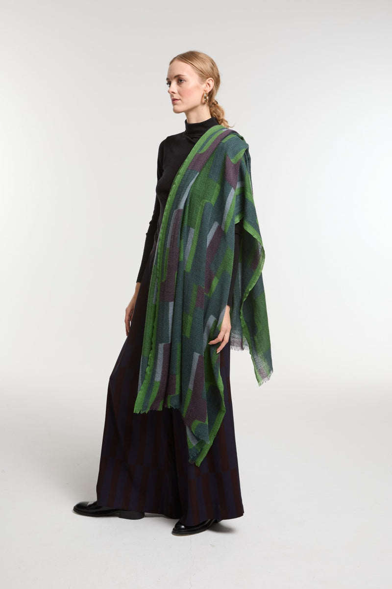 Ma Poesie Green Edom Scarf