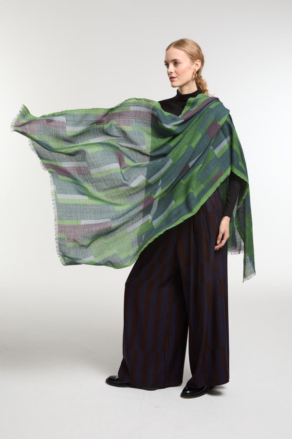 Ma Poesie Green Edom Scarf