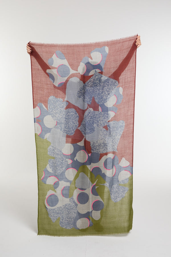 Ma Poesie Pink & Khaki Eternel Scarf