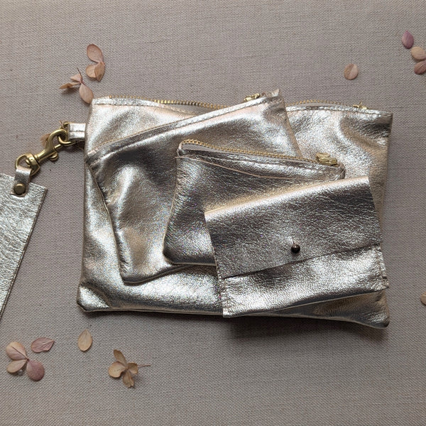 Small Pouches and Wallets - Pale Gold