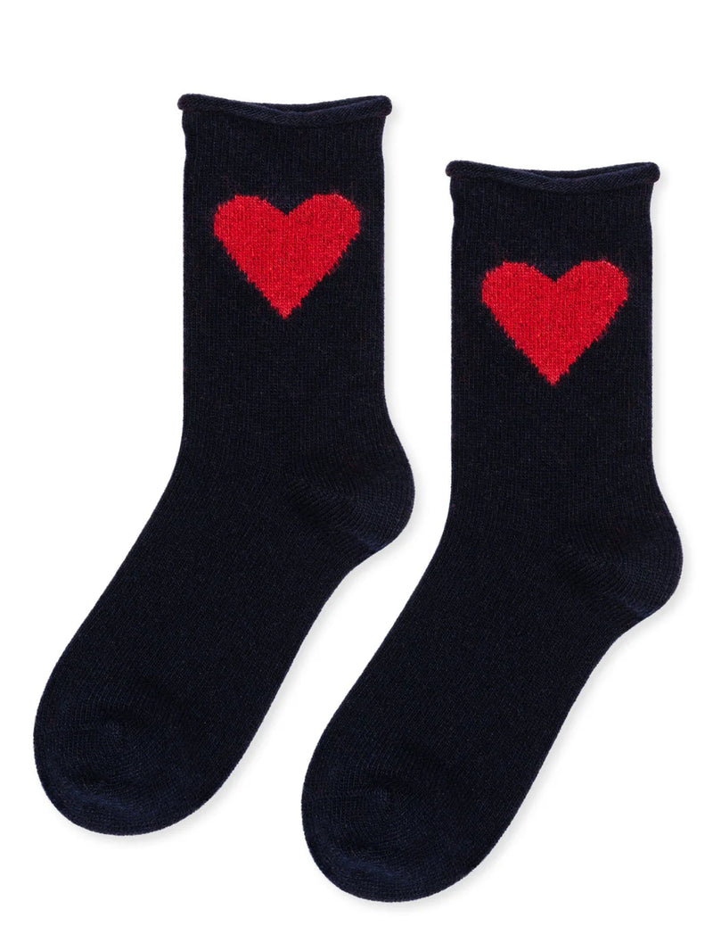 Love Cashmere Crew Socks - Navy
