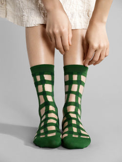 Googly Gingham Sheer Crew