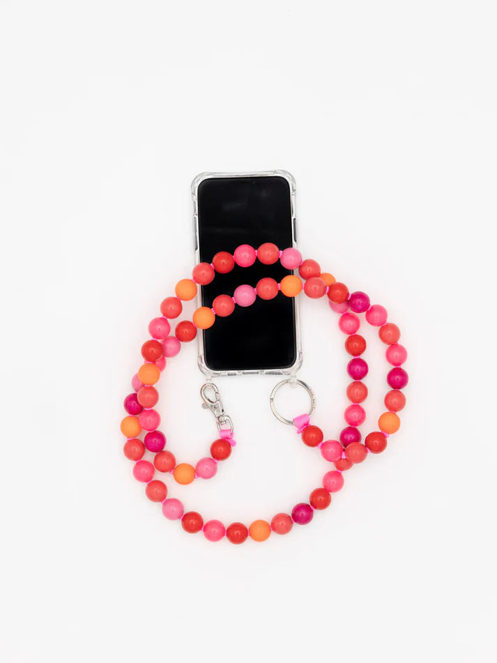 Phone Chain Necklace Big Beads - Pink Mix