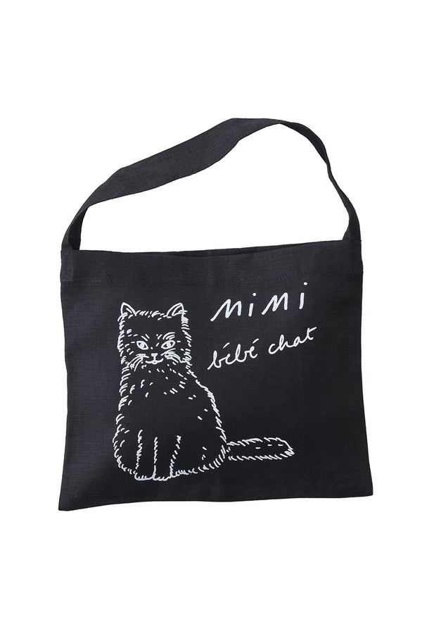 Small Linen Cat Tote