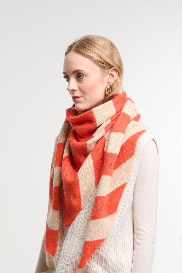 Ma Poesie Orange Orla Triangle Scarf