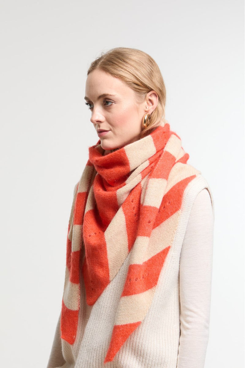 Ma Poesie Orange Orla Triangle Scarf