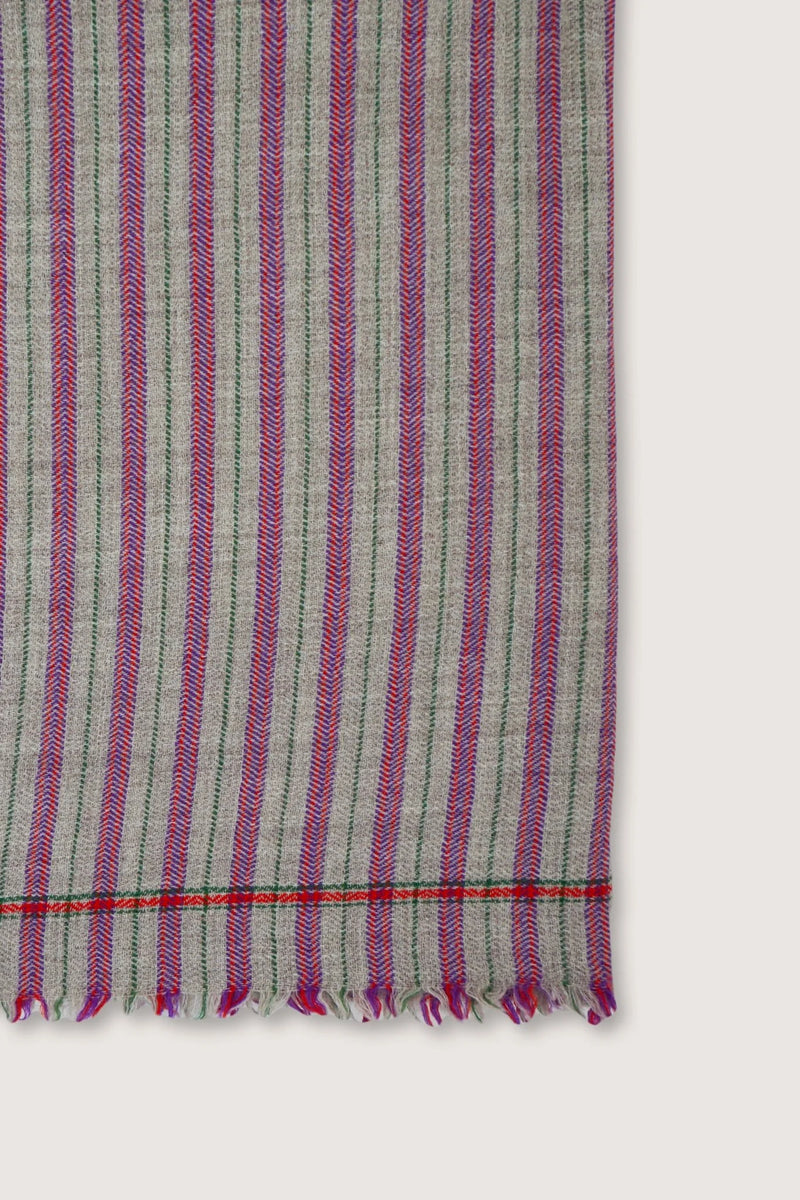 Moismont Plaid Laine 80 Green Tea textile throw blanket home decor stripe France India Handmade Woven Scarf Sowa Boutique Gift Store Shop Boston 