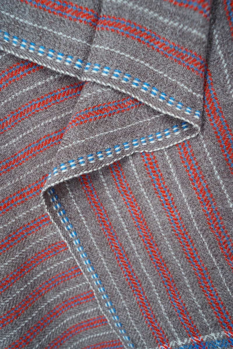 Moismont Plaid Laine 80 Tomette textile throw blanket home decor stripe France India Handmade Woven Scarf Sowa Boutique Gift Store Shop Boston 