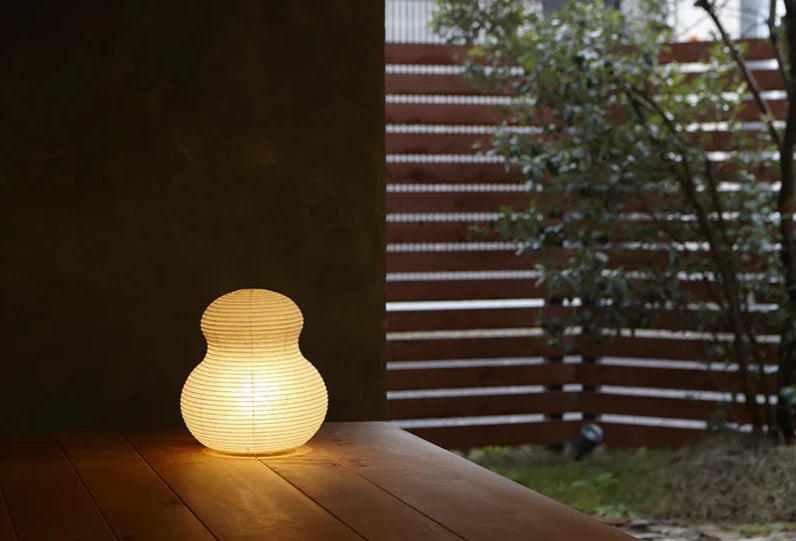 Paper Moon Lamp 02 gourd washi lampshade Japanese design Japan gifu handmade warm light E17 25 w lightbulb bamboo boutique shop Boston gift store SoWa 