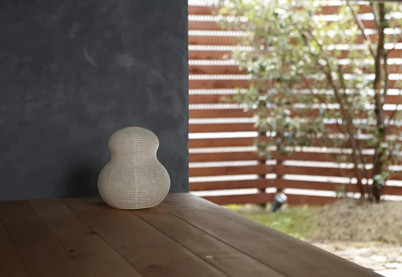 Paper Moon Lamp 02 gourd washi lampshade Japanese design Japan gifu handmade warm light E17 25 w lightbulb bamboo boutique shop Boston gift store SoWa 