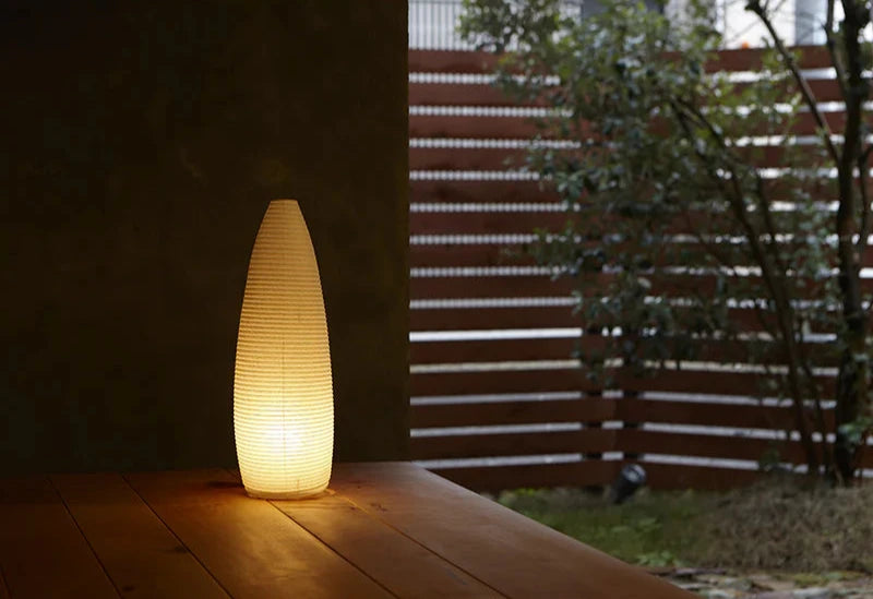 Paper Moon Lamp 03 teardrop washi lampshade Japanese design Japan gifu handmade Shigeru Uchida warm light E17 25 w lightbulb bamboo boutique shop Boston gift store SoWa 