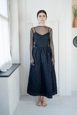 Quilted skirt sula boston boutique gift shop small business sowa small batch designer clothing