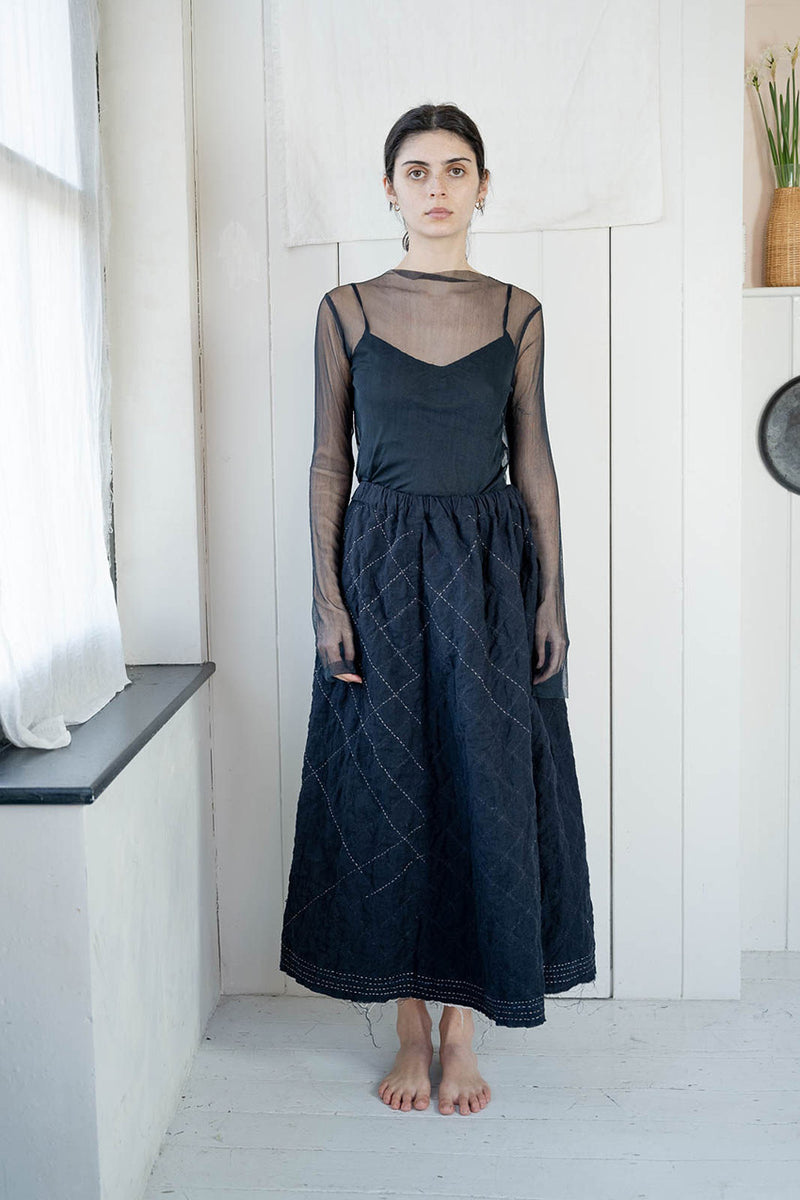 Quilted skirt sula boston boutique gift shop small business sowa small batch designer clothing