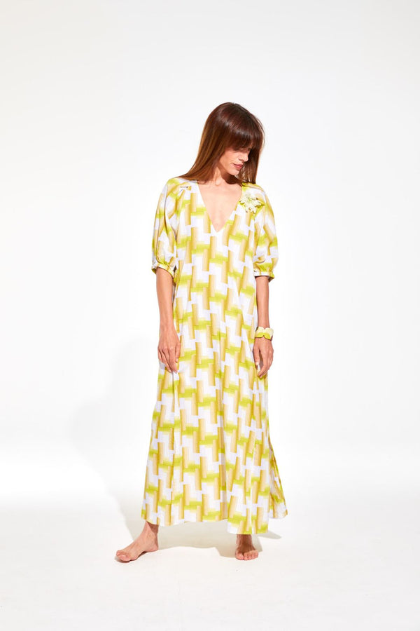 Ma Poesie Syracuse Cotton Dress long v neck maxi flowy shop Boston summer fashion boutique