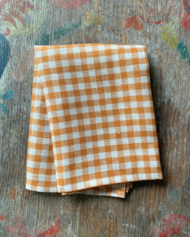 Linen Kitchen Towel - Squash Gingham