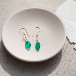 Green onyx drop earrings deals