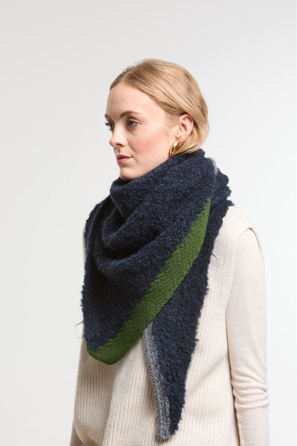 Ma Poesie Night Blue Asta Triangle Scarf