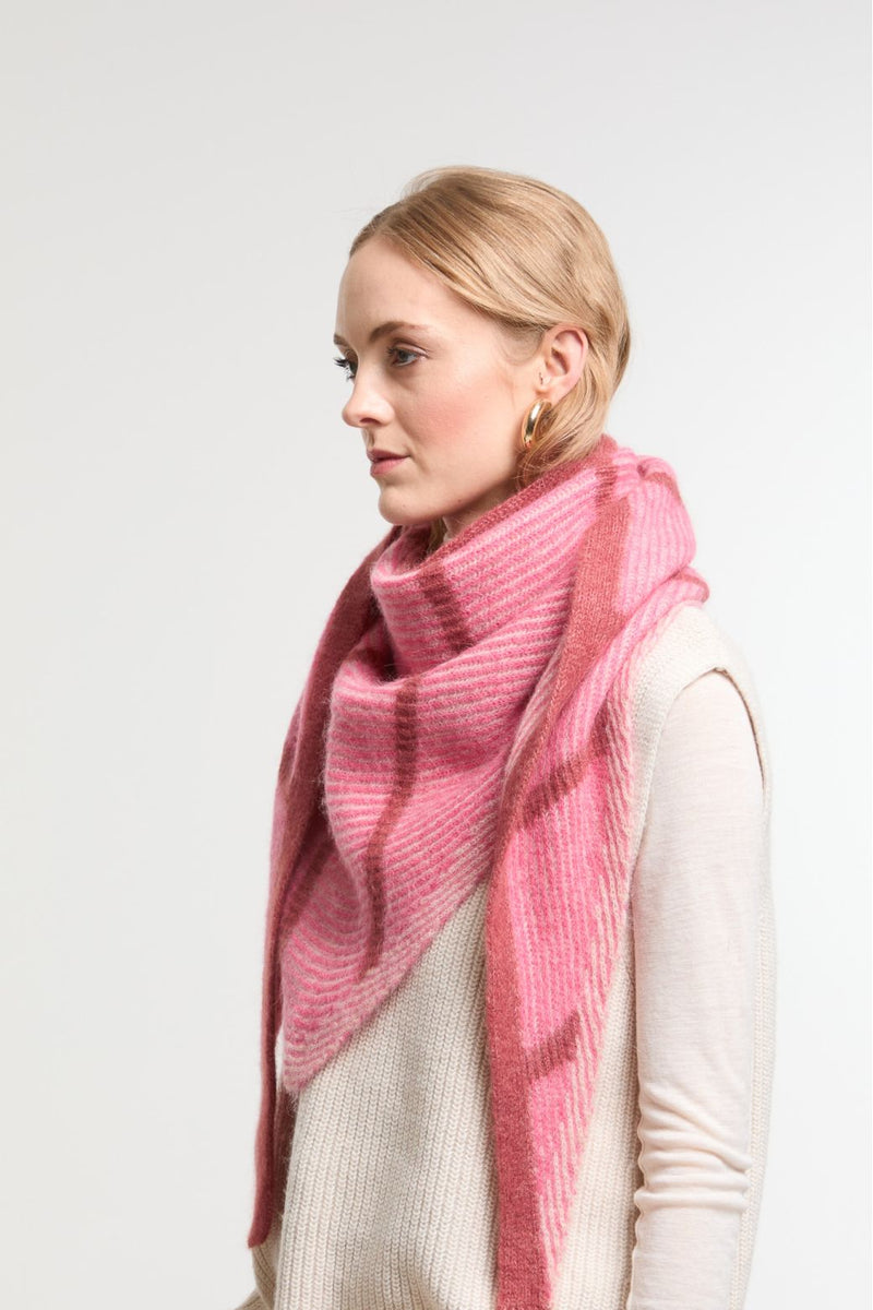 Ma Poesie Pink Hind Triangle Scarf