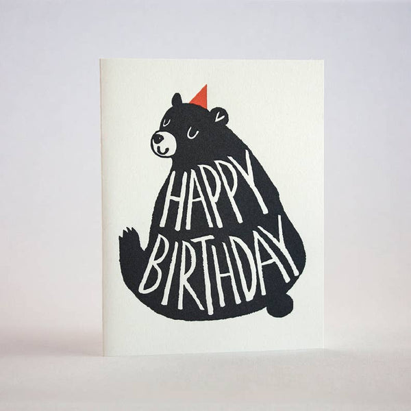 Birthday Big Black Bear Card