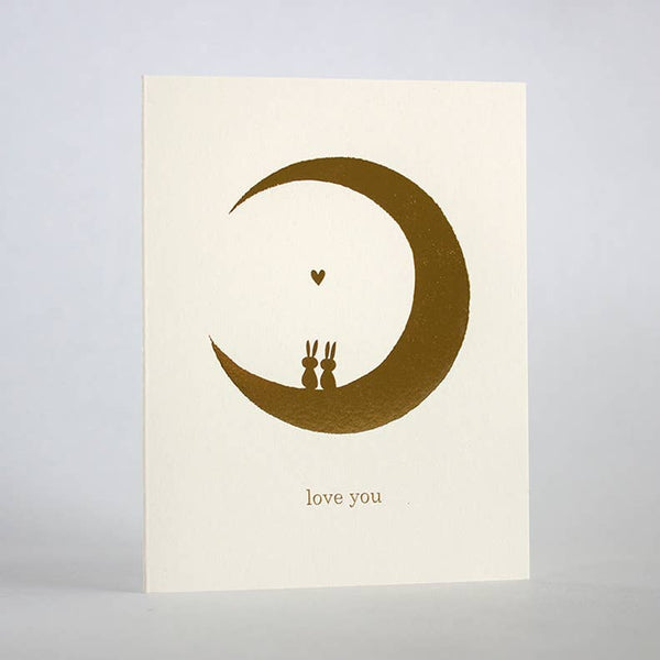 Love You Moon Bunnies Card
