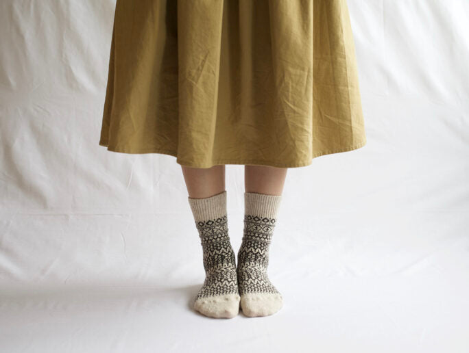 Nishiguchi Kutsushita wool jacquard socks boston gift shop sowa boutique 