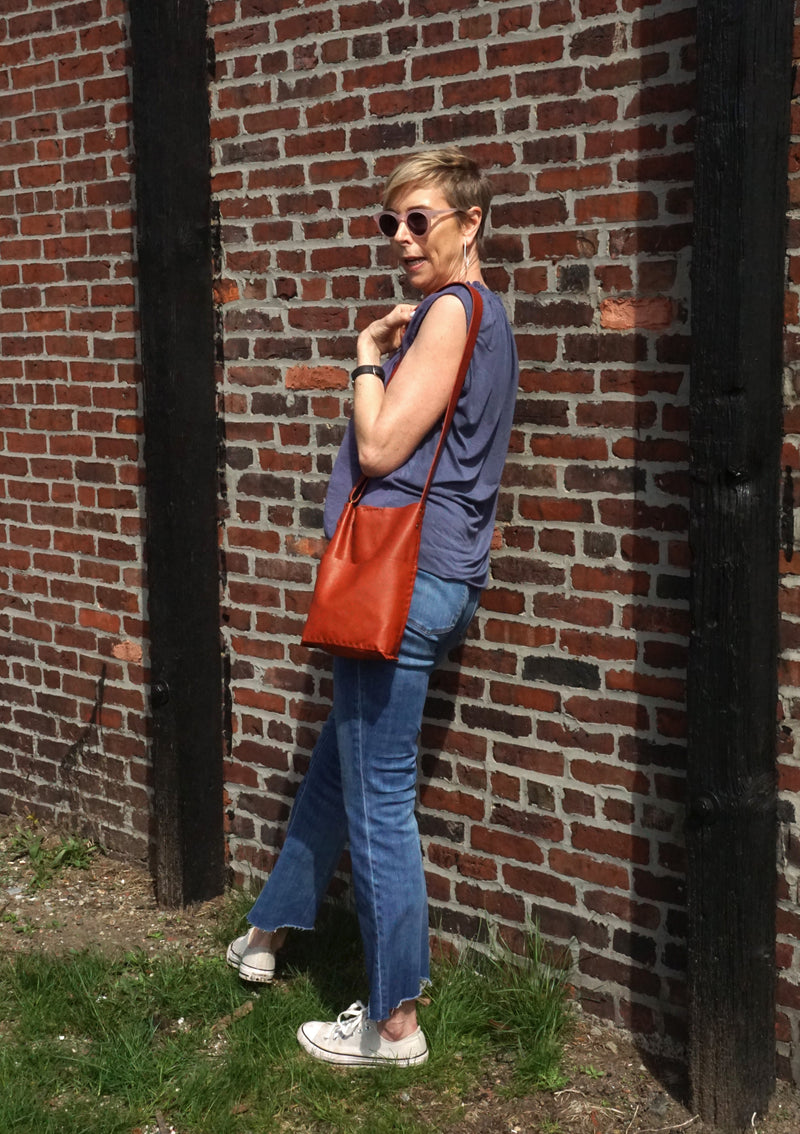 Molly - Small Messenger or Travel Bag - Handsewn - Paprika, Oyster, Navy or Black