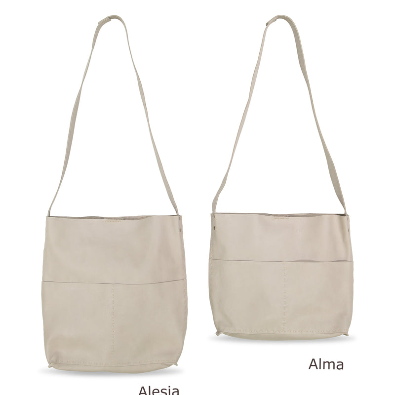 Alma or Alesia - Crossbody Messenger Bag - Oyster - Price from