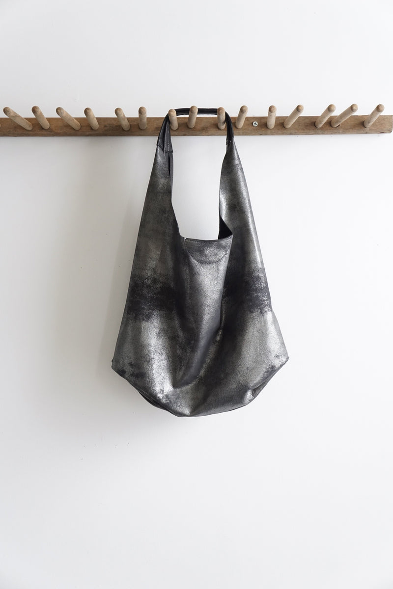 Slouch Bag - Distressed Black Leather - 2 sizes - Price from