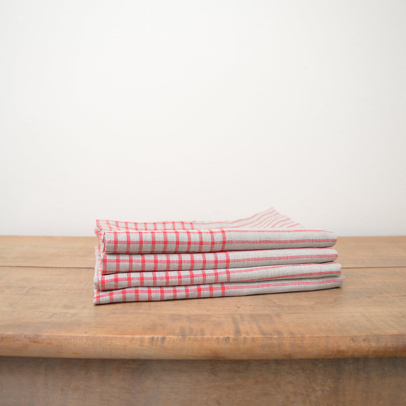 100% Linen Tea Towel - Grid