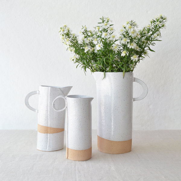 Handmade speckled pitchers jugs vase Alison Owen. Shop Boston