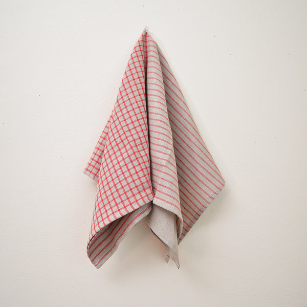 100% Linen Tea Towel - Grid