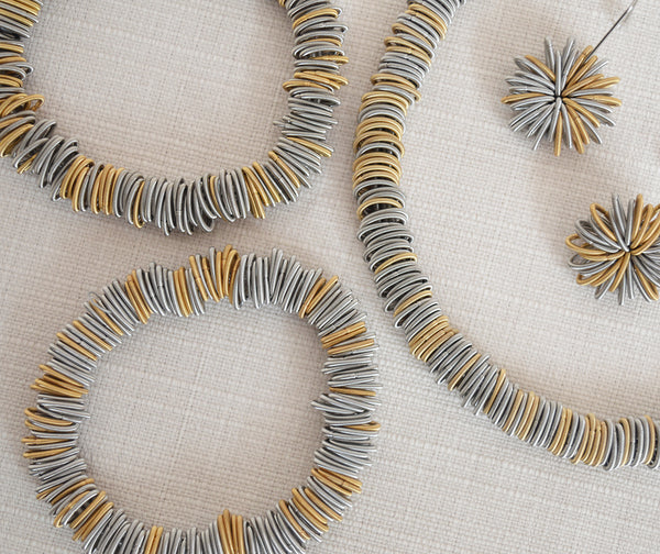 Two Tone Stainless Steel Bracelet and Necklace
