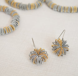 La Mollla stainless steel earrings mixed metals made of industrial springs